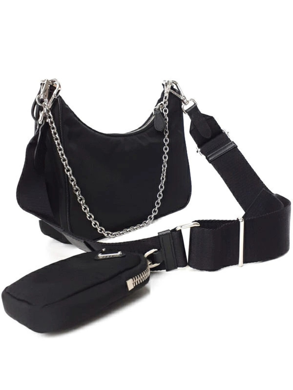 Prada 2005 Black Bag Chain ReEdition ReNylon